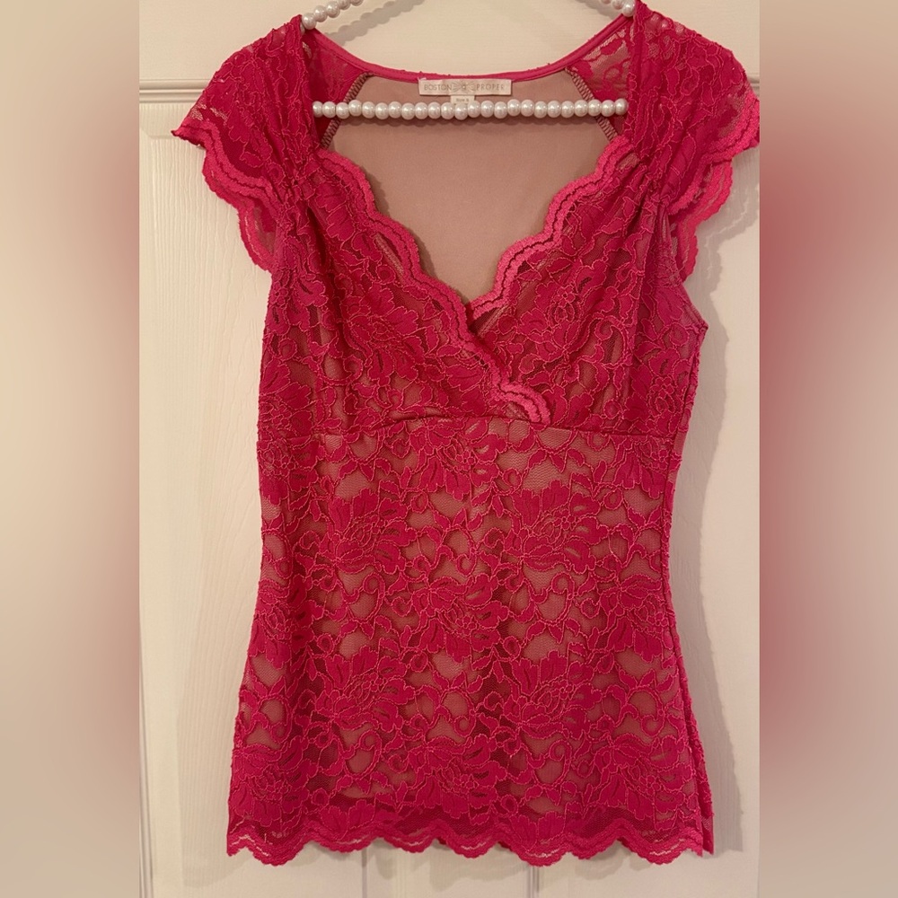 Pretty Pink Lace Camisole Top.